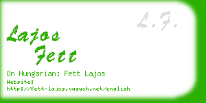 lajos fett business card